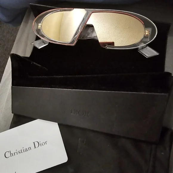 Dior Transparent Sunglasses with Gold Accents DiorSignature S13I Transparent Sand Beige Rectangular  main image 3